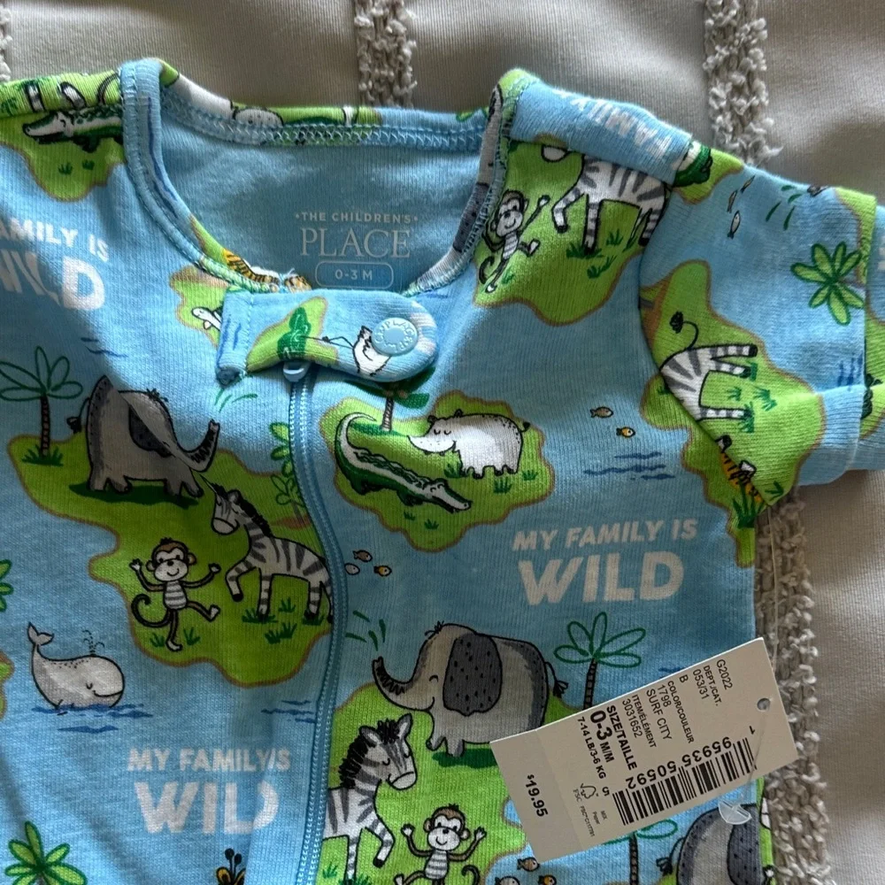 The Children's Place My Family is Wild One Piece Sleeper